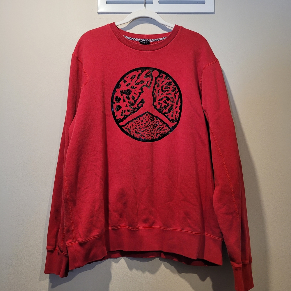 Nike Air Jordan Red Crewneck Sweatshirt Jumpman silhouette